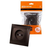 Розетка 2П 10А 250В с защ. шт. шоколад "Лама"  SQ1815-0510  TDM