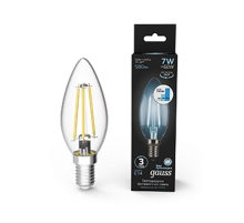 Лампа светодиодная Black LED Filament Свеча E14 7W 580lm 4100К step dimmable  103801207-S  Gauss