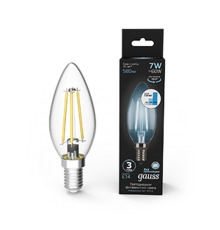 Лампа светодиодная Black LED Filament Свеча E14 7W 580lm 4100К step dimmable  103801207-S  Gauss