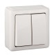 Хит Белый О/У с изолирующей пластиной Выключатель 2-клавишный 6А, 250В  VA56-232I-B  SE