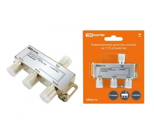 Делитель TV "краб"x3 под F разъем 5-1000 МГц   SQ1809-0018  TDM