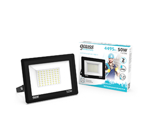 Прожектор светодиодный  Elementary 50W 4475lm 4000К 200-240V IP65 черный LED 1/10  613100250  Gauss