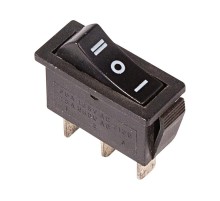 Выключатель клавишный 250V 10А (3с) ON-OFF-ON черный с нейтралью  36-2220  REXANT