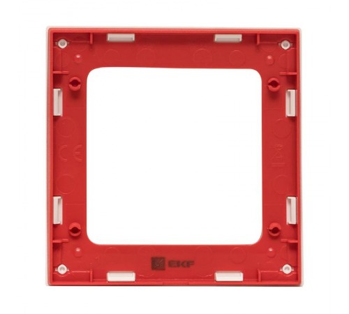 Стокгольм Рамка 1-местная белая с линией цвета красный PROxima  EXM-G-304-20  EKF