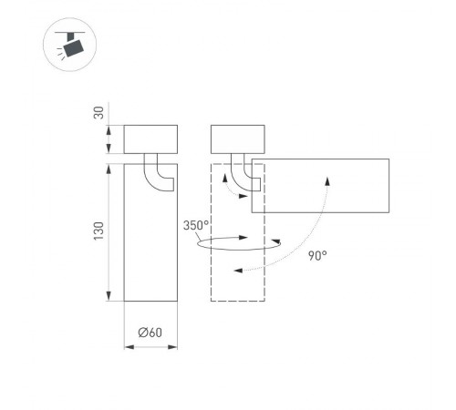 Светильник SP-GABI-SURFACE-FLAP-R60-12W Day4000 (WH, 60 deg, 230V) (Arlight, IP40 Металл, 5 лет)  052347  Arlight