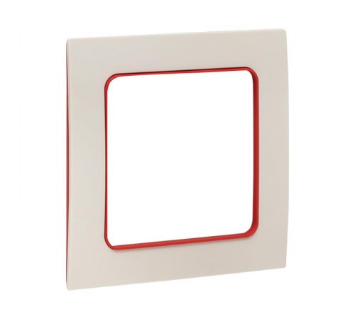 Стокгольм Рамка 1-местная белая с линией цвета красный PROxima  EXM-G-304-20  EKF
