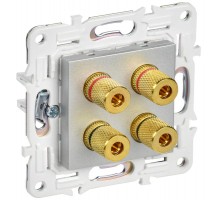 SKANDY Аудиорозетка 4-местная SK-A01S серебряный  SK-S40-K23  IEK