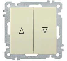 BOLERO кремовый Выключатель 2-клавишный жалюзи ВС10-1-5-Б  EVB25-K33-10  IEK