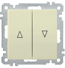 BOLERO кремовый Выключатель 2-клавишный жалюзи ВС10-1-5-Б  EVB25-K33-10  IEK