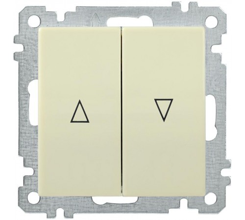 BOLERO кремовый Выключатель 2-клавишный жалюзи ВС10-1-5-Б  EVB25-K33-10  IEK