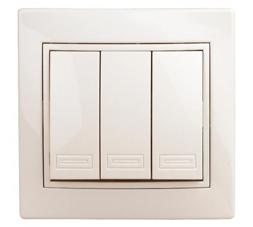 Выключатель тройной, 10А-250В, IP20, СУ, Plano, сл.кость  Б0027606  Intro
