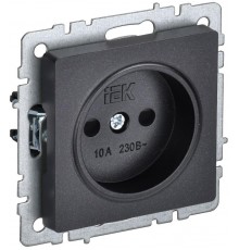 BRITE Розетка без заземления со шторками 10А РСш10-2-БрЧ черный  BR-R13-10-K02  IEK