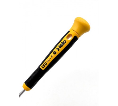 Отвертка для точных работ ESD Safe с защитой от статического напряжения плоская шлицевая 3,0х0,5х60  25003360  Felo