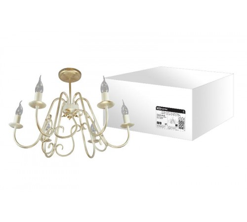 Люстра НСБ-11-02-6х40 "Аура" белый с золотом 6х40Вт E14  SQ0370-0026  TDM