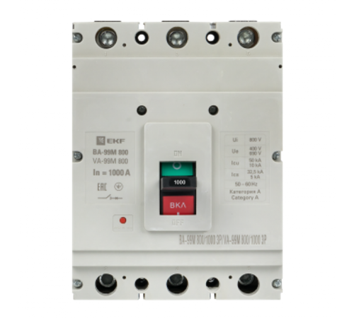 Выключатель автоматический ВА-99М  800/1000А 3P 50кА PROxima  mccb99-800-1000m  EKF