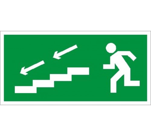 ST-46 односторонний рассеиватель URAN STANDARD с пиктограммой ПЭУ 005 По лестнице вниз налево (202х96)  4502004560  Световые Технологии