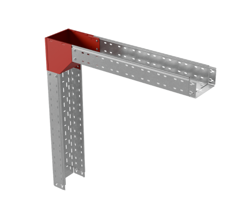 Угол внеш. верт. 100х500 мм с разворотом трассы на 180 гр. "ПЛЮС"  VLTDplus90-100-500  КМ-профиль