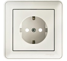 W59 Белый Розетка с заземлением с защитными шторками (в сборе)  RS16-152-18  SE