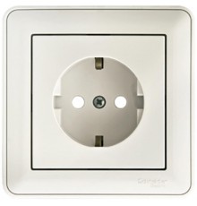 W59 Белый Розетка с заземлением с защитными шторками (в сборе)  RS16-152-18  SE