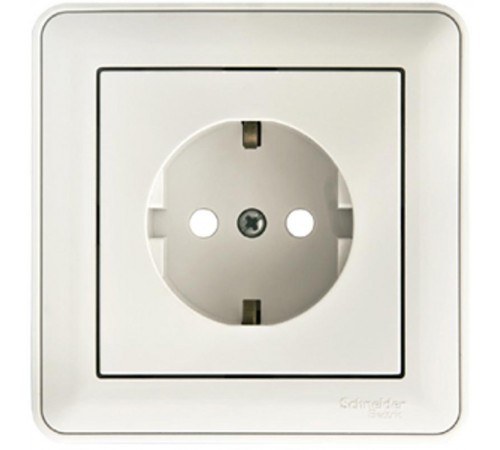 W59 Белый Розетка с заземлением с защитными шторками (в сборе)  RS16-152-18  SE
