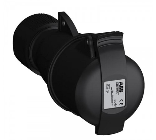 Розетка кабельная Easy&Safe 316EC9B,16А,3P+E,IP44,9ч,черн2CMA103583R1000 ABB