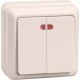 ОКТАВА кремовый Выключатель 2-клавишный с индикацией 10А ВС20-2-1-ОКм  EVO21-K33-10-DC  GENERICA