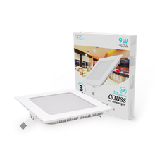 Светильник светодиодный встраиваемый ультратонкий квадратный IP20 9W 4100K  940111209  Gauss