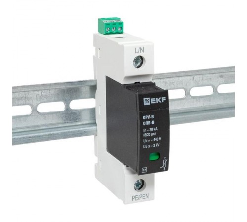 Ограничитель импульсных напряжений серии ОПВ-B/1P In 30кА 400В (с сигнализацией) EKF PROxima  opv-b1  EKF