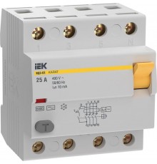 Выключатель дифференциальный (УЗО) ВД3-63 4P 25А 10мА 6кА тип АС KARAT  MDV20-4-025-010  IEK