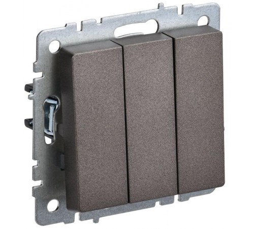 BRITE Выключатель 3-клавишный 10А ВС10-3-0-БрТБ темная бронза  BR-V30-0-10-K45  IEK