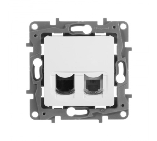 Etika Белый Розетка телефонная + компьютерная (RJ11+RJ45) 5 кат. UTP  672252  Legrand
