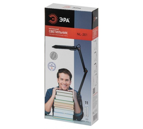Светильник настольный струбцина  NL-201 11Вт ЛЛ G23 черный  C0041456  ЭРА