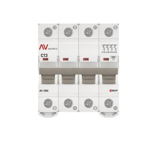 Выключатель автоматический AV-10 DC 4P 13A (C) 10kA  AVERES mcb10-DC-4-13C-av EKF