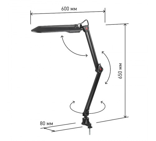 Светильник настольный струбцина  NL-201 11Вт ЛЛ G23 черный  C0041456  ЭРА