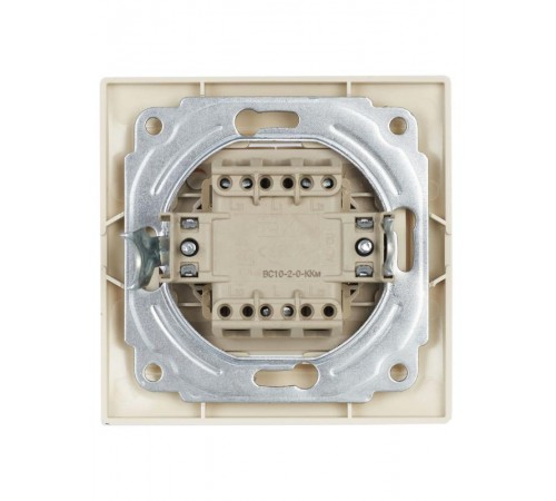 КВАРТА Кремовый Выключатель 2-клавишный 10А ВС10-2-0-ККм EVK20-K33-10-DM  GENERICA