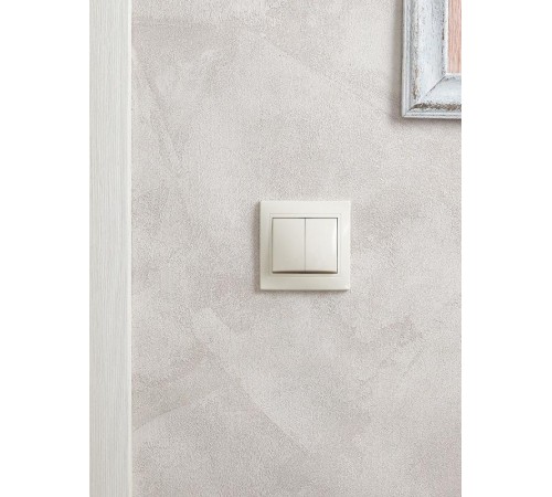 КВАРТА Кремовый Выключатель 2-клавишный 10А ВС10-2-0-ККм EVK20-K33-10-DM  GENERICA