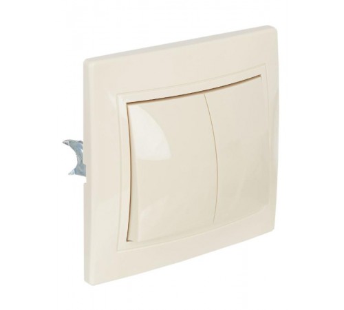 КВАРТА Кремовый Выключатель 2-клавишный 10А ВС10-2-0-ККм EVK20-K33-10-DM  GENERICA