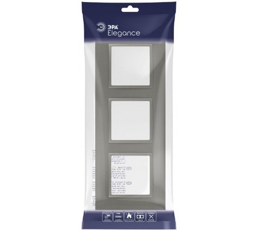 Рамка для розеток и выключателей Elegance 14-5013-16 Classic, на 3 поста, титан  Б0065827  ЭРА