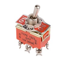 Тумблер 250V 15А (6c) ON-OFF-ON двухполюсный  36-4132  REXANT