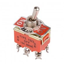 Тумблер 250V 15А (6c) ON-OFF-ON двухполюсный  36-4132  REXANT