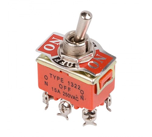 Тумблер 250V 15А (6c) ON-OFF-ON двухполюсный  36-4132  REXANT