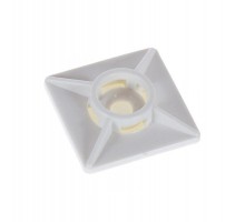 Площадка под хомут 27х27 полипроп. белая самокл (20 шт) - пакет  106195  Tech-KREP