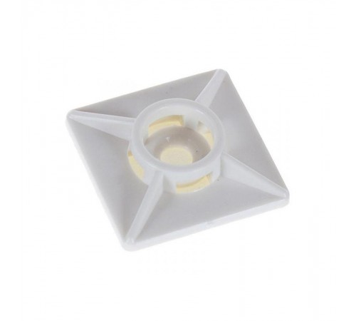 Площадка под хомут 27х27 полипроп. белая самокл (20 шт) - пакет  106195  Tech-KREP