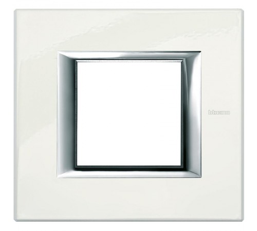Axolute декоративные накладки прямоугольной формы, лакированные, цвет фарфор, на 2 модуля  HA4802BG  Legrand