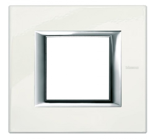 Axolute декоративные накладки прямоугольной формы, лакированные, цвет фарфор, на 2 модуля  HA4802BG  Legrand
