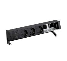 Настольный x6 розеточный блок, 3x2P+E, 2xUSB з/у, 2 пустых модуля, черный, S400  42623000-138  Simon