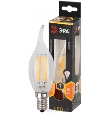 Лампа светодиодная F-LED BXS-7W-827-E14 (филамент, свеча на ветру, 7Вт, тепл, E14)  Б0027944  ЭРА