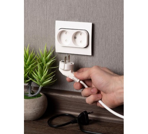 Стокгольм Механизм Розетки 2-местной б/з 10А белый с защ. штор. PROxima  EYR10-102-10  EKF