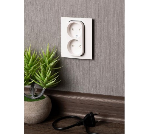 Стокгольм Механизм Розетки 2-местной б/з 10А белый с защ. штор. PROxima  EYR10-102-10  EKF