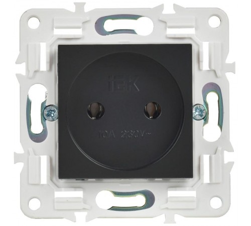 SKANDY Розетка без заземления без защитных шторок 10А SK-R02Bl черный  SK-R10-10-K02  IEK